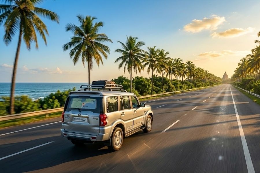 SUV self drive car for Puri Konark Marine Drive trip